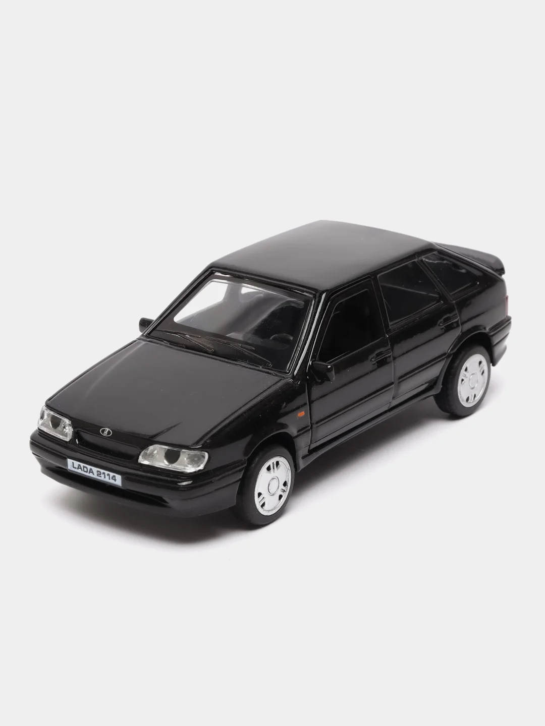 Черный машина LADA-2114 12 см, Технопарк, металлическая, открываются передние двери и багажник