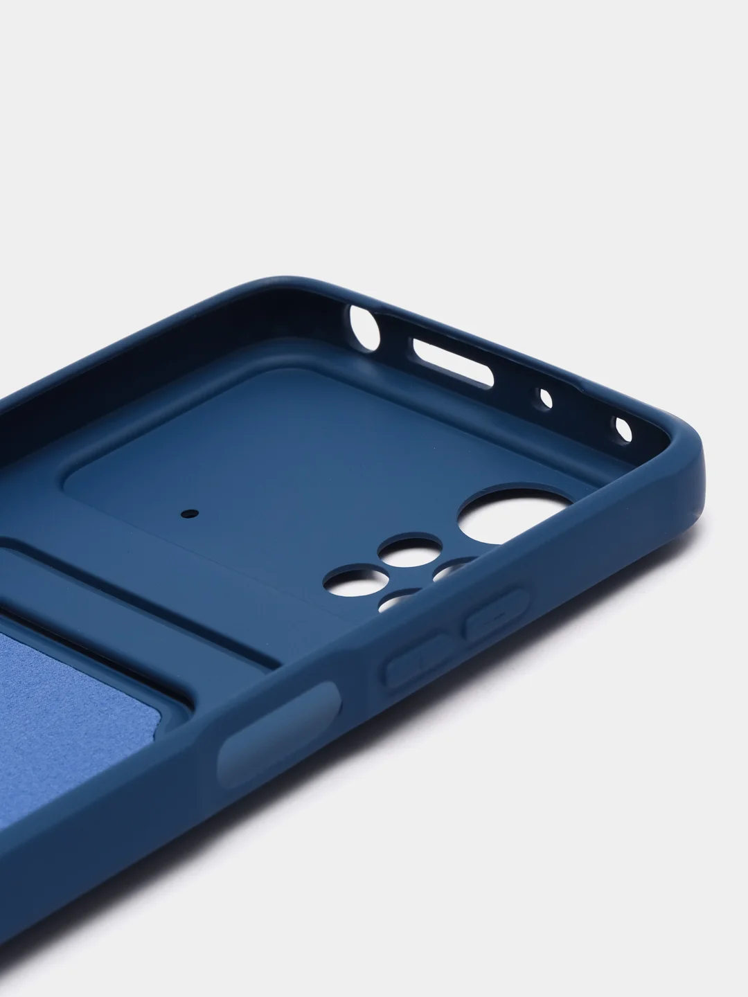 Синий чехол Xiaomi Poco X4 Pro (Сяоми Поко Х4 Про), силиконовый, с карманом для карты