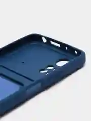 Синий чехол Xiaomi Poco X4 Pro (Сяоми Поко Х4 Про), силиконовый, с карманом для карты