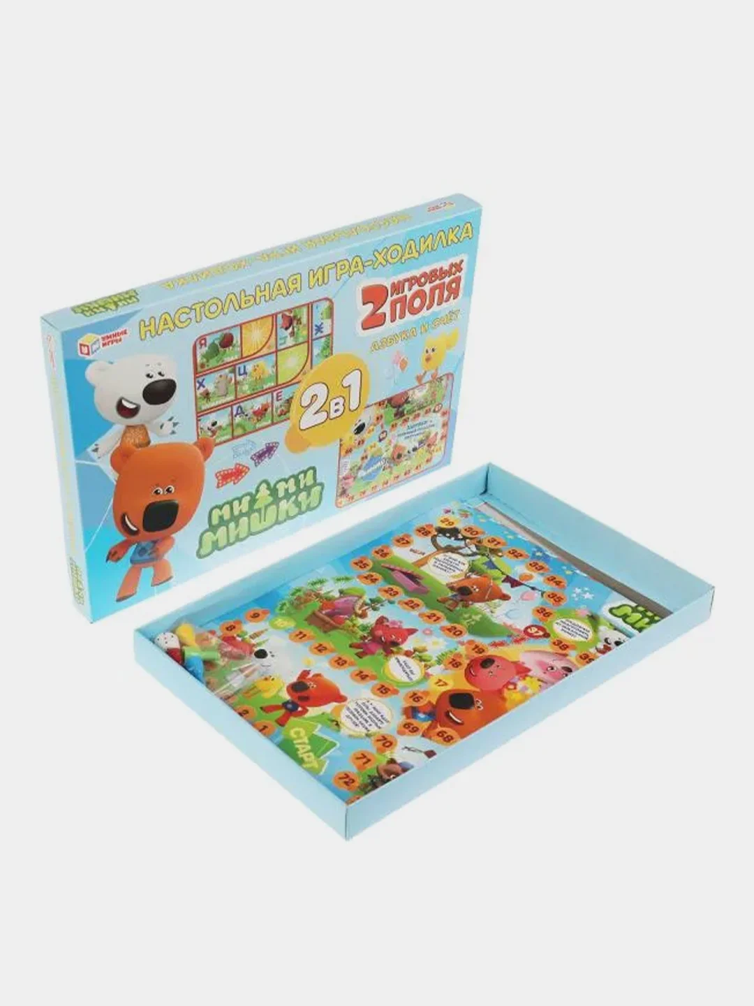 Настольная игра Умные игры Ходилка Ми-ми-мишки, азбука и счет, 2 в 1