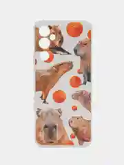 Терракотовый чехол на Tecno Pova Neo 2 / Текно Пова Нео 2 прозрачный, с рисунком, защита камеры