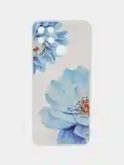 Лазурный силиконовый чехол на Oppo Realme C21Y/C25Y / Оппо Реалми C21Y/C25Y прозрачный, с рисунком
