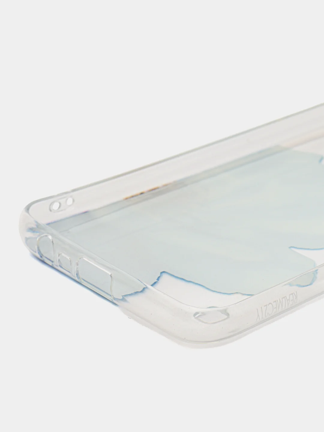 Лазурный силиконовый чехол на Oppo Realme C21Y/C25Y / Оппо Реалми C21Y/C25Y прозрачный, с рисунком