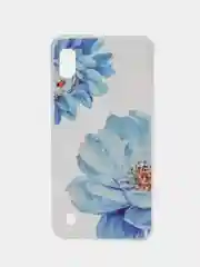 Лазурный силиконовый чехол на Samsung Galaxy A10 / Самсунг А10 прозрачный с рисунком, защита камеры