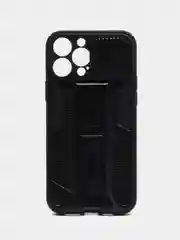 Черный чехол на айфон (iPhone) 11 12 13 / 14 Pro Max Plus силиконовый с подставкой