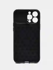 Черный чехол на айфон (iPhone) 11 12 13 / 14 Pro Max Plus силиконовый с подставкой