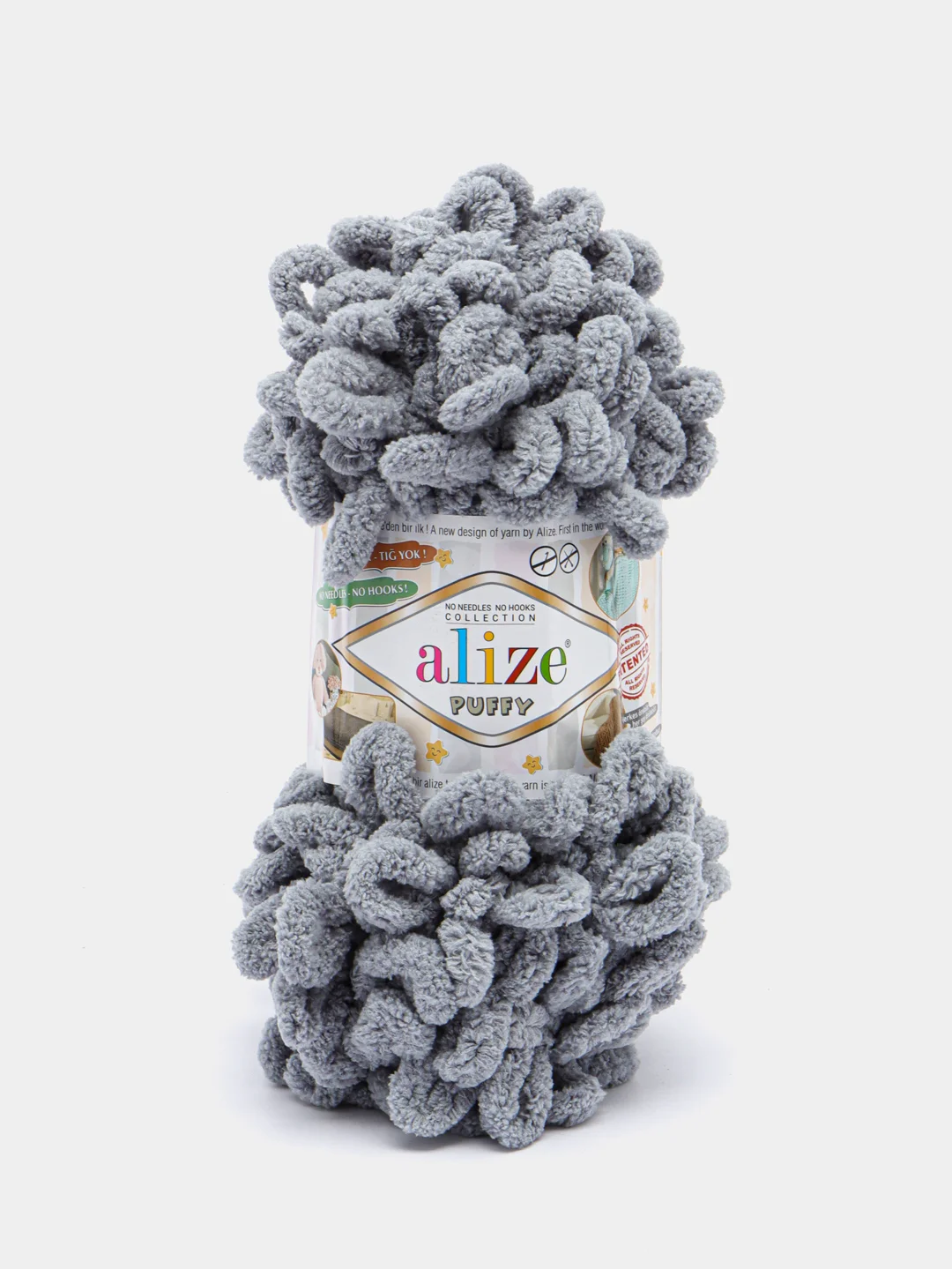 Серый пряжа Alize Puffy