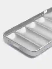 Серебряный чехол-пуховик на iPhone 11, 12, 13 / 14 Pro Max / 7, 8 Plus / XR Айфон Про Макс