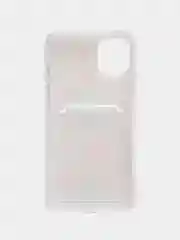 Белый чехол на айфон (iPhone) 11 12 13 Pro max Mini 7 8 Plus XR XS Max силиконовый караман карт