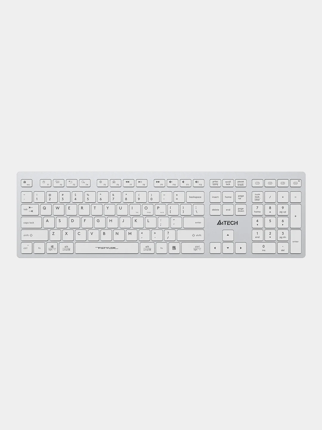 Белый беспроводная клавиатура A4Tech Fstyler FBX50C, Slim