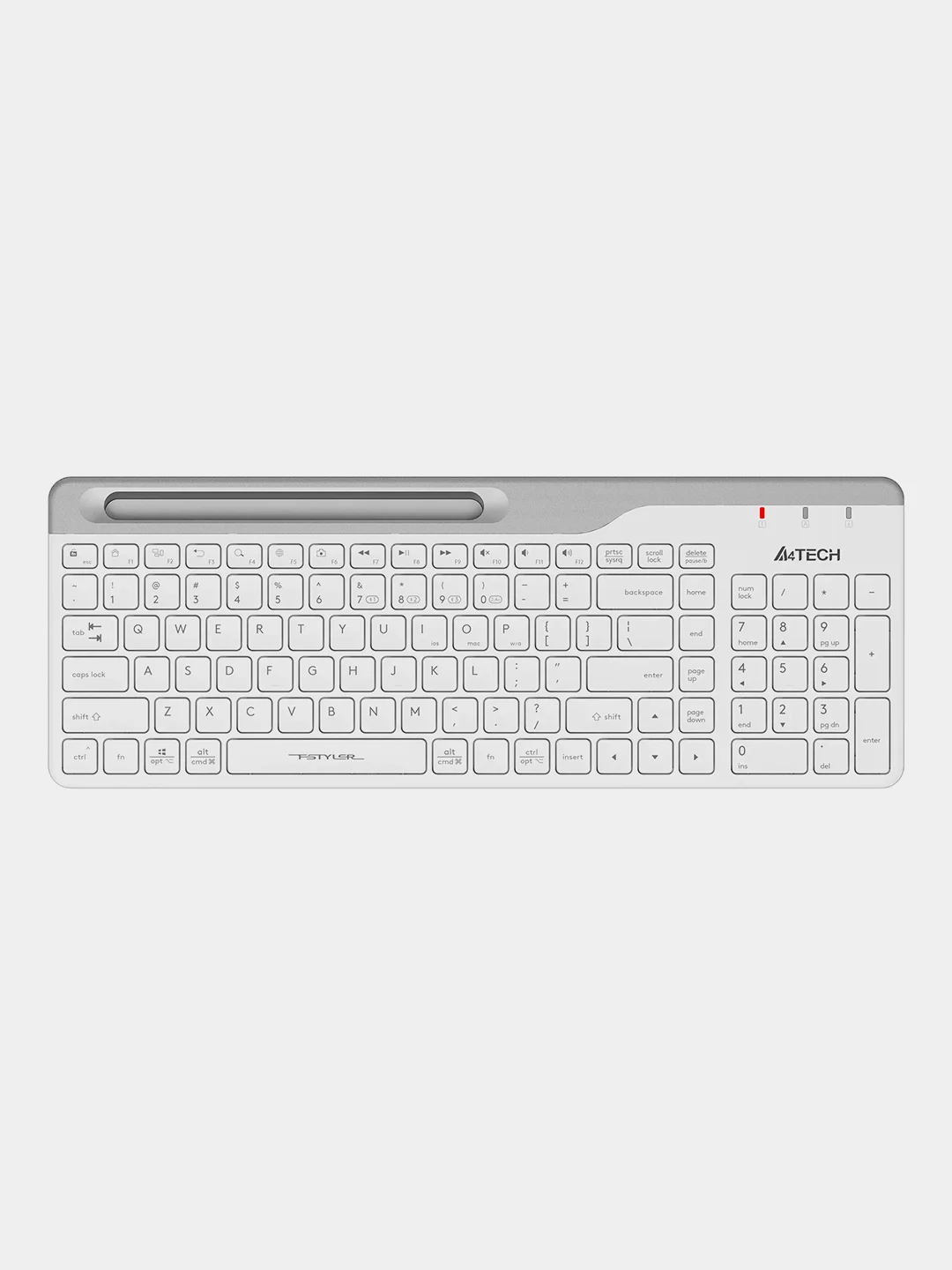 Белый беспроводная клавиатура A4Tech Fstyler FBK25, Slim
