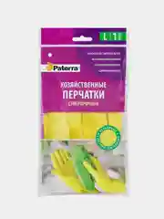 Перчатки хозяйственные резиновые SUPER ПРОЧНЫЕ Paterra, размер L. Комплект 2 шт.