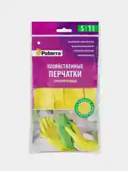 Перчатки хозяйственные резиновые SUPER ПРОЧНЫЕ Paterra, размер S. Комплект 2 шт.