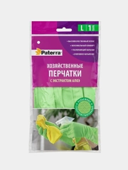 Перчатки хозяйственные резиновые с экстрактом алоэ EXTRA Комфорт,размер L. Комплект 2 шт.