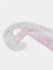 Лекало портновское метрическое Бочок, с проймой, 47 х 12,5 см, цвет прозрачный