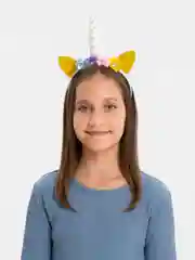 Желтый ободок "Единорог" с цветами