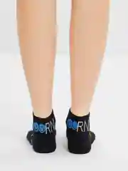 Черный носки женские короткие низкие с принтом смайл smile yjcrb