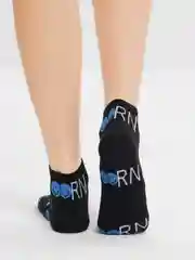 Черный носки женские короткие низкие с принтом смайл smile yjcrb