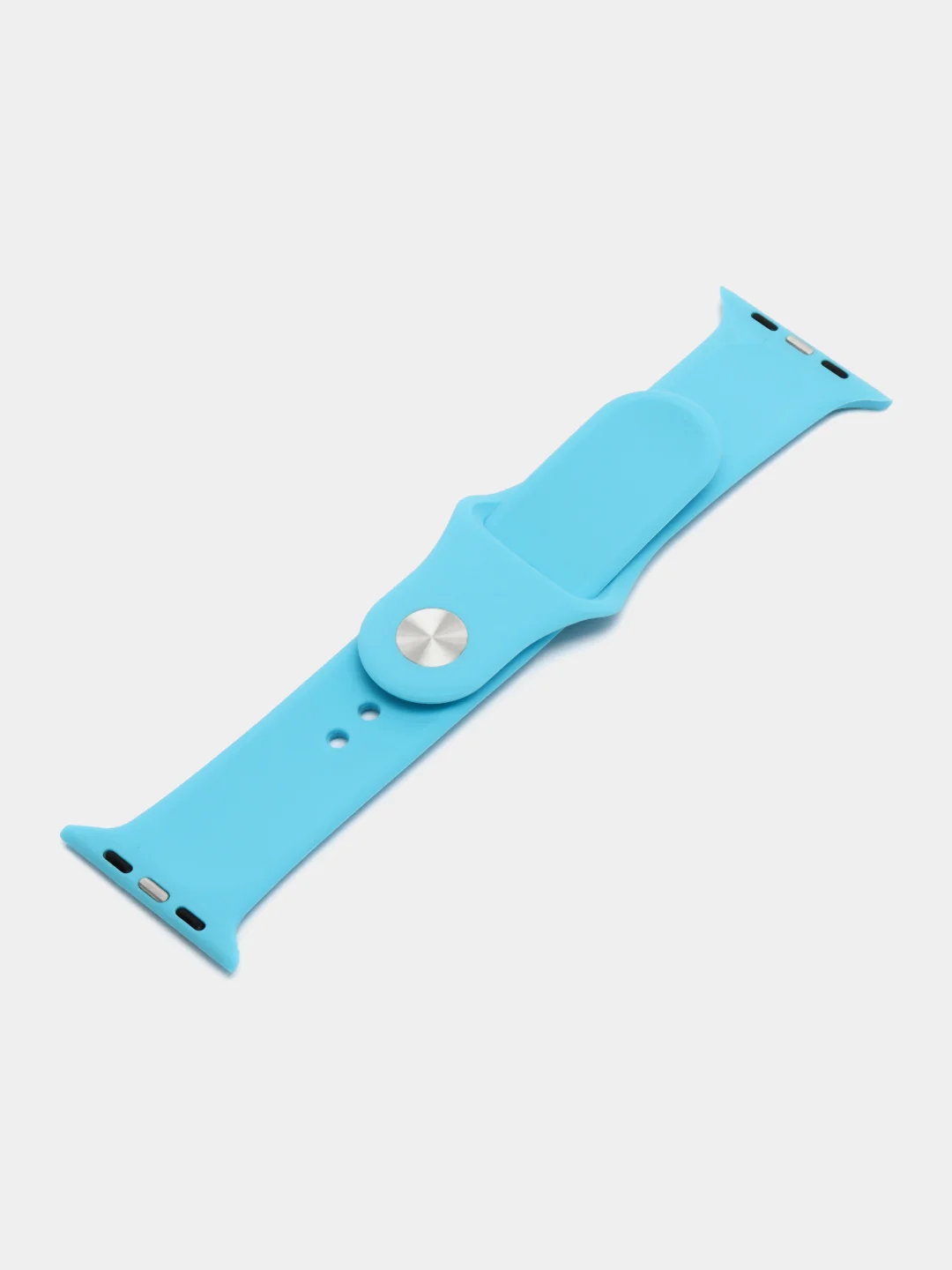 Голубой ремешок для Apple Watch 3, 4, 5, 6, SE, 7, 8 силиконовый