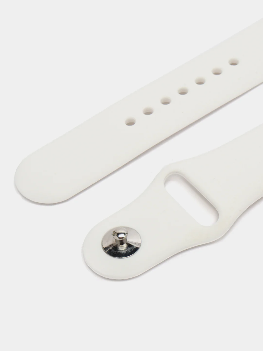 Белый ремешок для Apple Watch 3, 4, 5, 6, SE, 7, 8 силиконовый