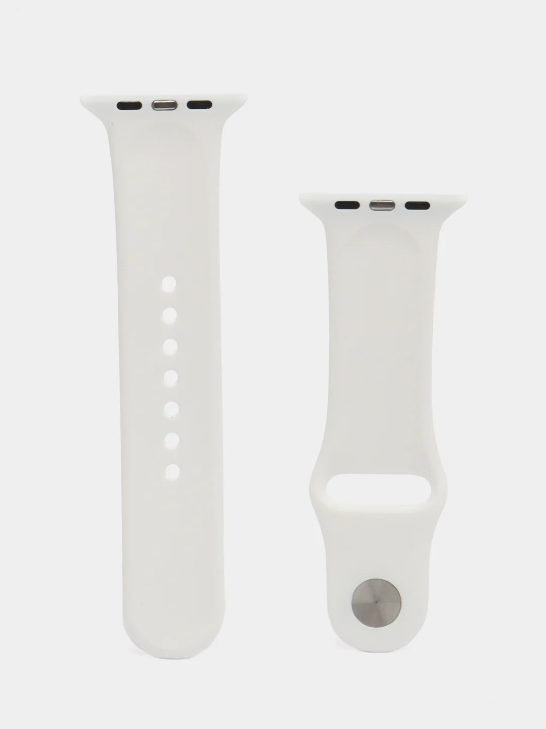 Белый ремешок для Apple Watch 3, 4, 5, 6, SE, 7, 8 силиконовый