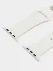 Белый ремешок для Apple Watch 3, 4, 5, 6, SE, 7, 8 силиконовый