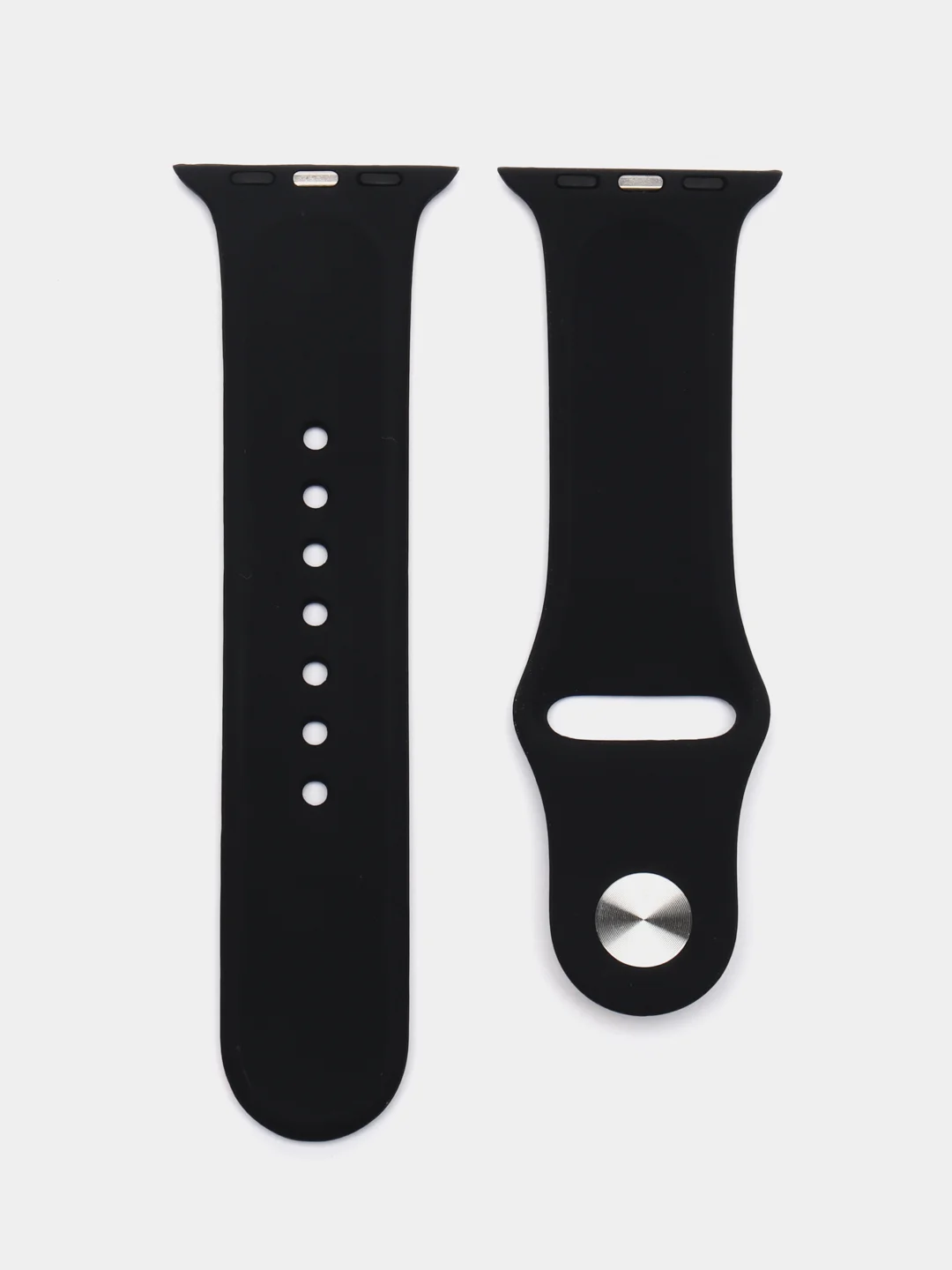 Черный силиконовый ремешок для Apple Watch с рисунком