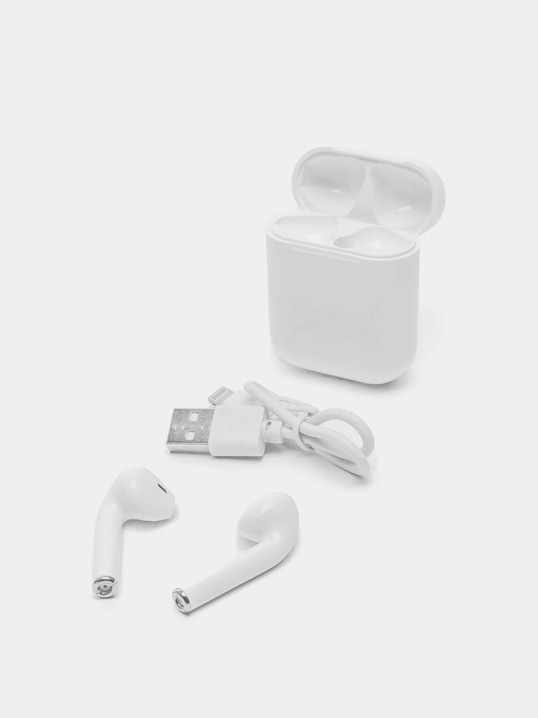 Беспроводные наушники i12 белые / Беспроводные сенсорные Bluetooth наушники
