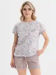 Светло-коричневый пижама женская с шортами, Lilians