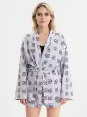 Бежевый меланж женский пижамный летний костюм