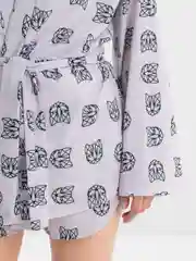 Бежевый меланж женский пижамный летний костюм