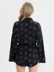 Черный женский пижамный летний костюм