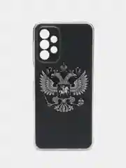 Приглушённый хаки чехол силиконовый на Samsung Galaxy A23 / Самсунг А23 прозрачный с рисунком, защита камеры