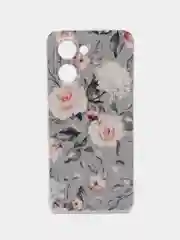 Кораллово-розовый силиконовый чехол на Realme C33 / Реалми С33 прозрачный, с рисунком, защита камеры