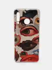 Кремовый чехол на Huawei P30 Lite/Honor 20S/20 Lite 2020 / Хонор 20 Lite прозрачный, с рисунком