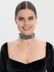 Чокер черный, со стразами