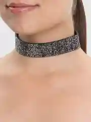 Чокер черный, со стразами
