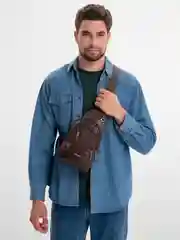 Шоколадный сумка мужская через плечо
