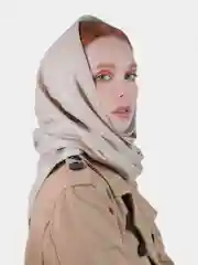 Косынка кожаная двусторонняя, платок женский из экокожи