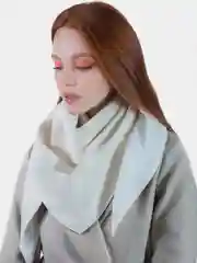Белый косынка кожаная двусторонняя,  платок женский из экокожи