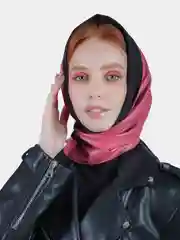 Косынка кожаная двусторонняя, платок женский из экокожи