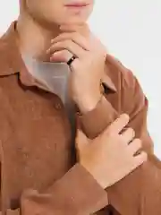 Черный кольцо стальное, унисекс