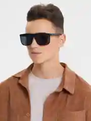 Синий меланж очки солнцезащитные со стеклянными линзами Marx sunglasses