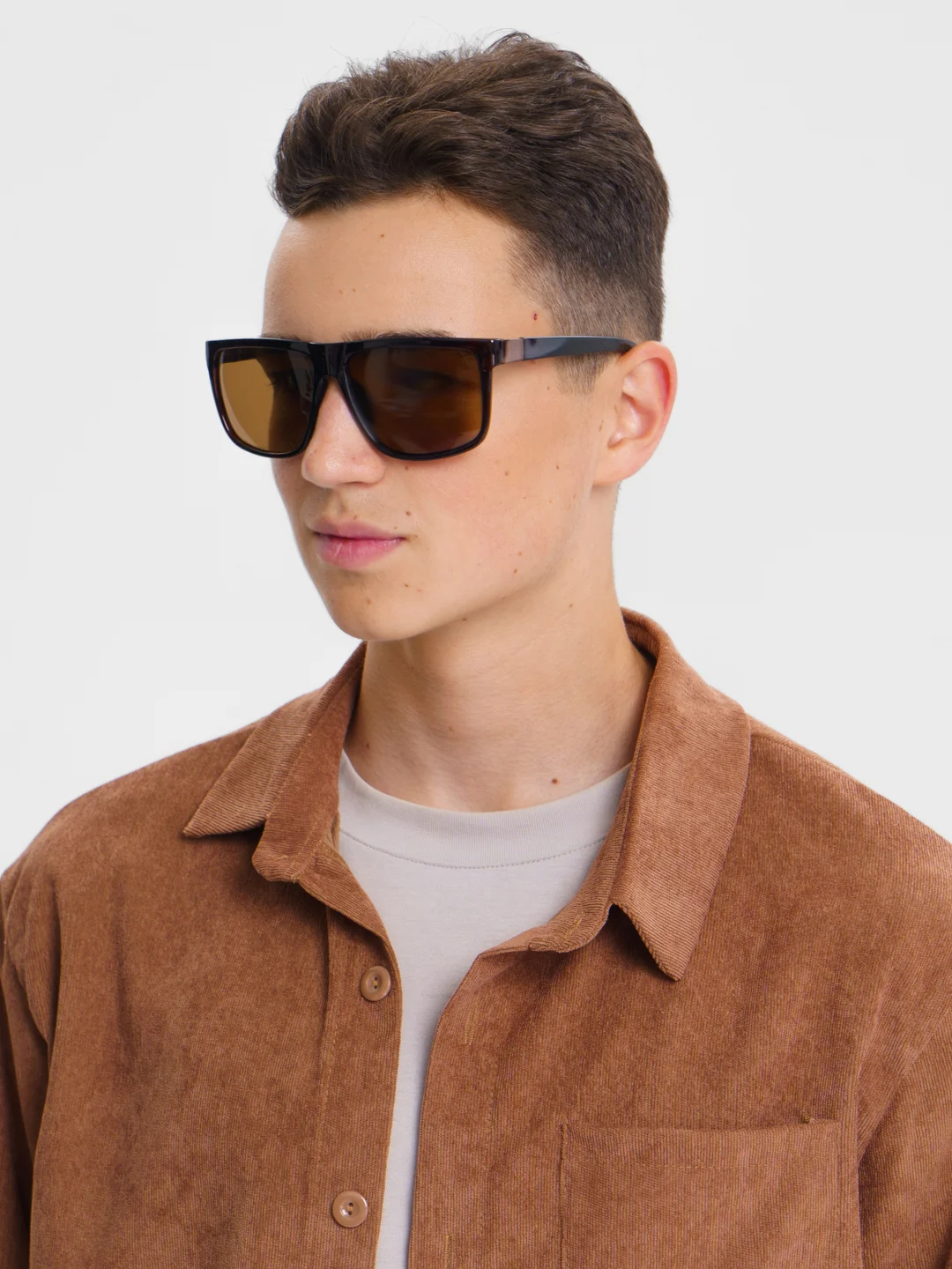 Коричневый очки солнцезащитные со стеклянными линзами Marx sunglasses