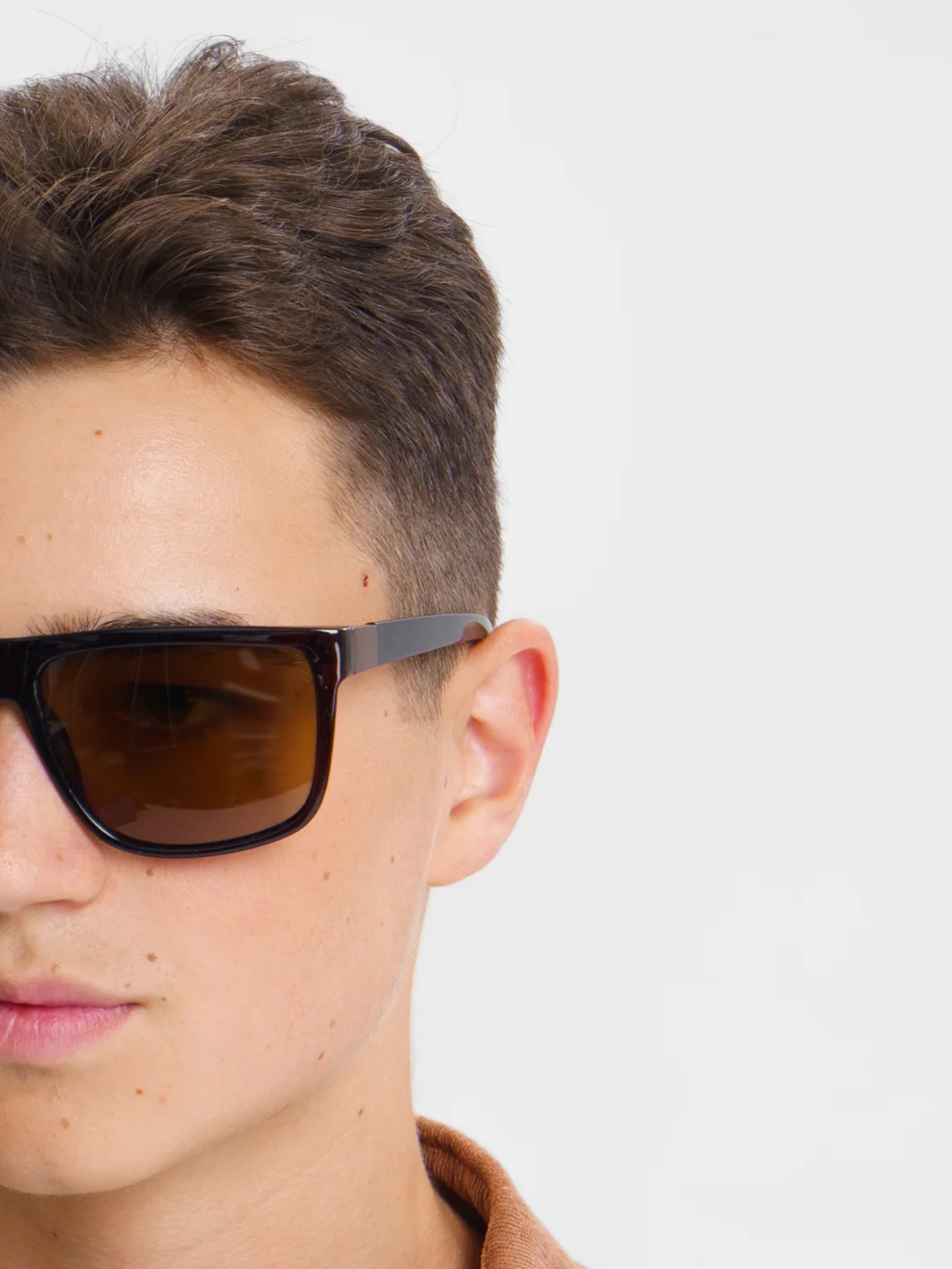 Коричневый очки солнцезащитные со стеклянными линзами Marx sunglasses