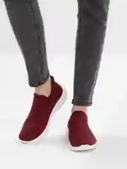 Бордовый кроссовки женские слипоны