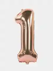 Кремовый шар цифра фольгированный 40", цифра 1
