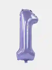 Аметистовый шар цифра фольгированный 40", цифра 1
