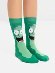 Зеленый носки высокие мужские унисекс с принтом мультфильм "Rick and Morty" носочки женские