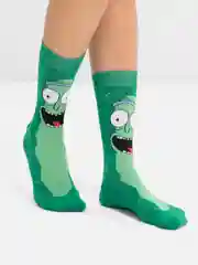 Зеленый носки высокие мужские унисекс с принтом мультфильм "Rick and Morty" носочки женские